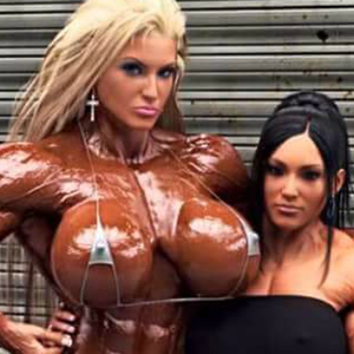 Muscular women with big boobs