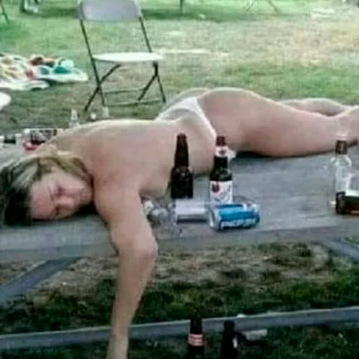 Passed out wife naked