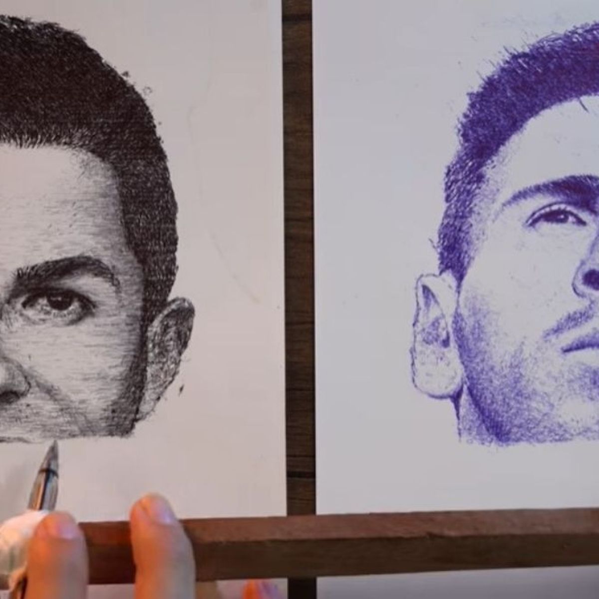 Did Artist Draw Soccer Stars Ronaldo and Messi at Same Time  Snopescom