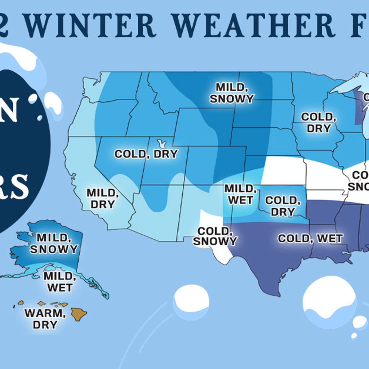 PNW winter weather outlook from Old Farmer's Almanac