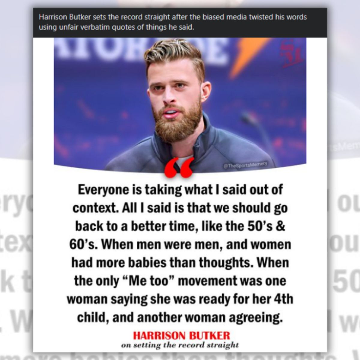 Harrison Butker Said, 'We Should Go Back To a Better Time, Like the '50s  and '60s'? | Snopes.com