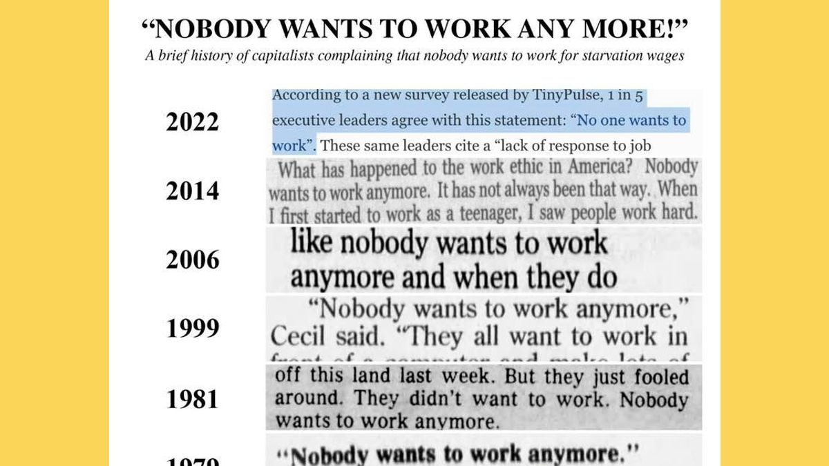 Nobody Wants to Work Anymore' Meme Cites Real Newspaper Articles |  Snopes.com