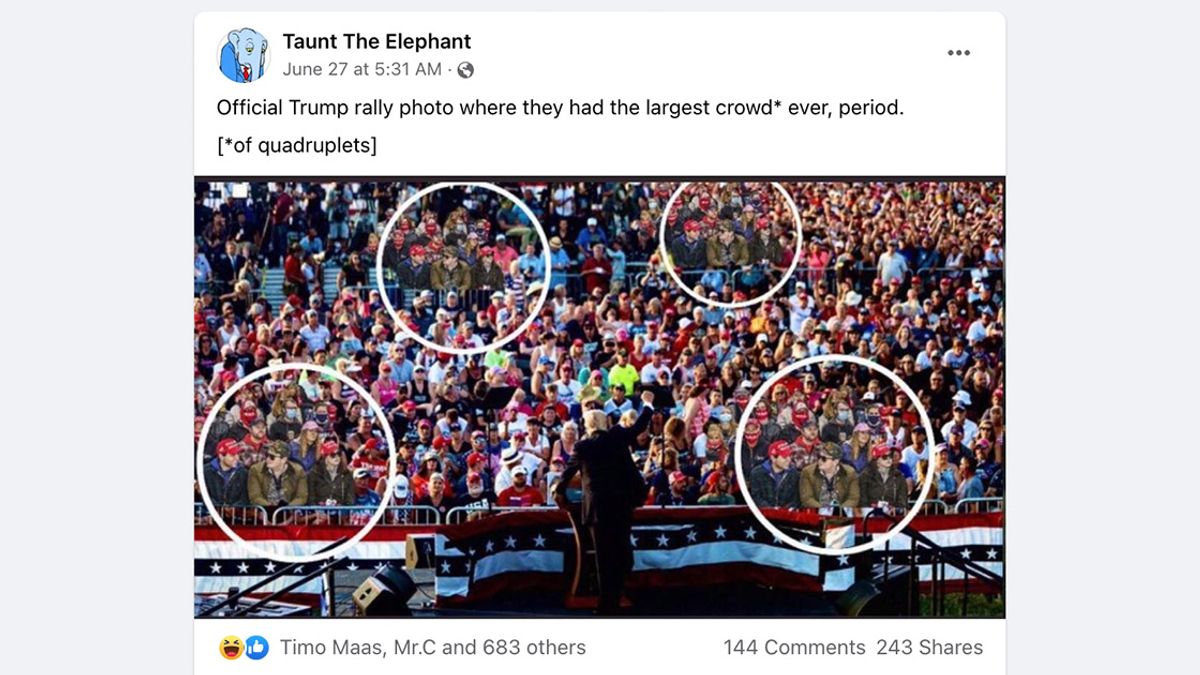 Was 'Official Trump Rally Photo' Photoshopped To Make Crowd Seem Bigger? |  Snopes.com