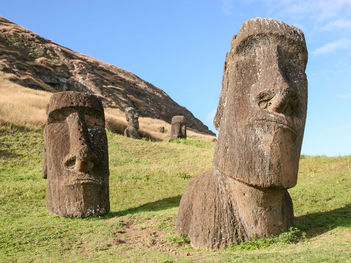 Moai statue wearing a turban