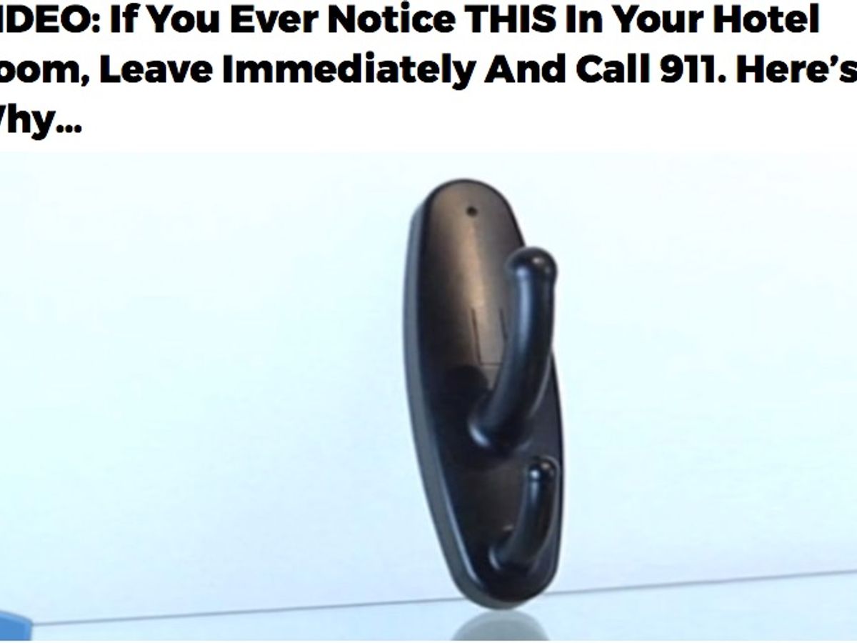 Spy Cameras in Hotel Room Coat Hooks Snopes