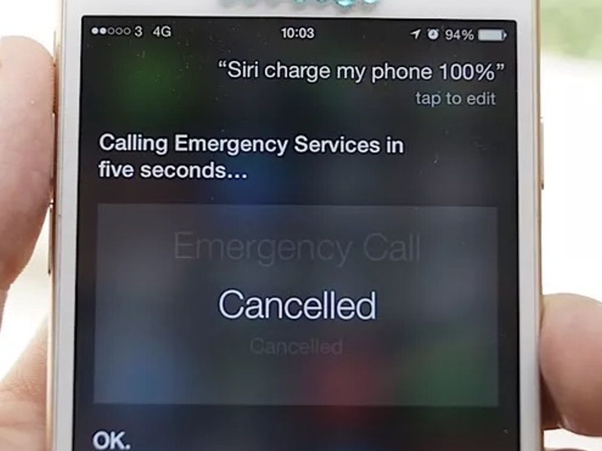 Why does Siri call 911 when you say charge my phone to 100?