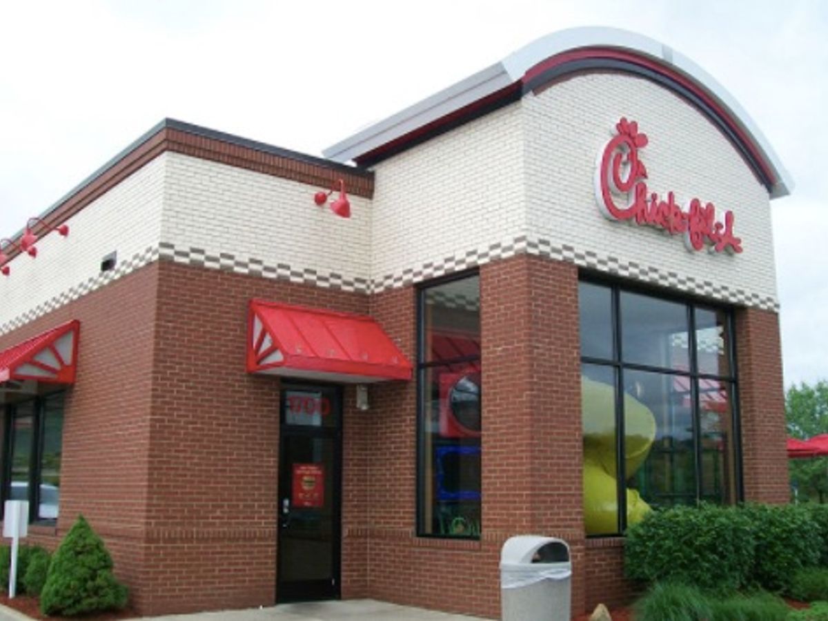 Holiday gift baskets at 4th Street Chick-fil-A. Over $50 in