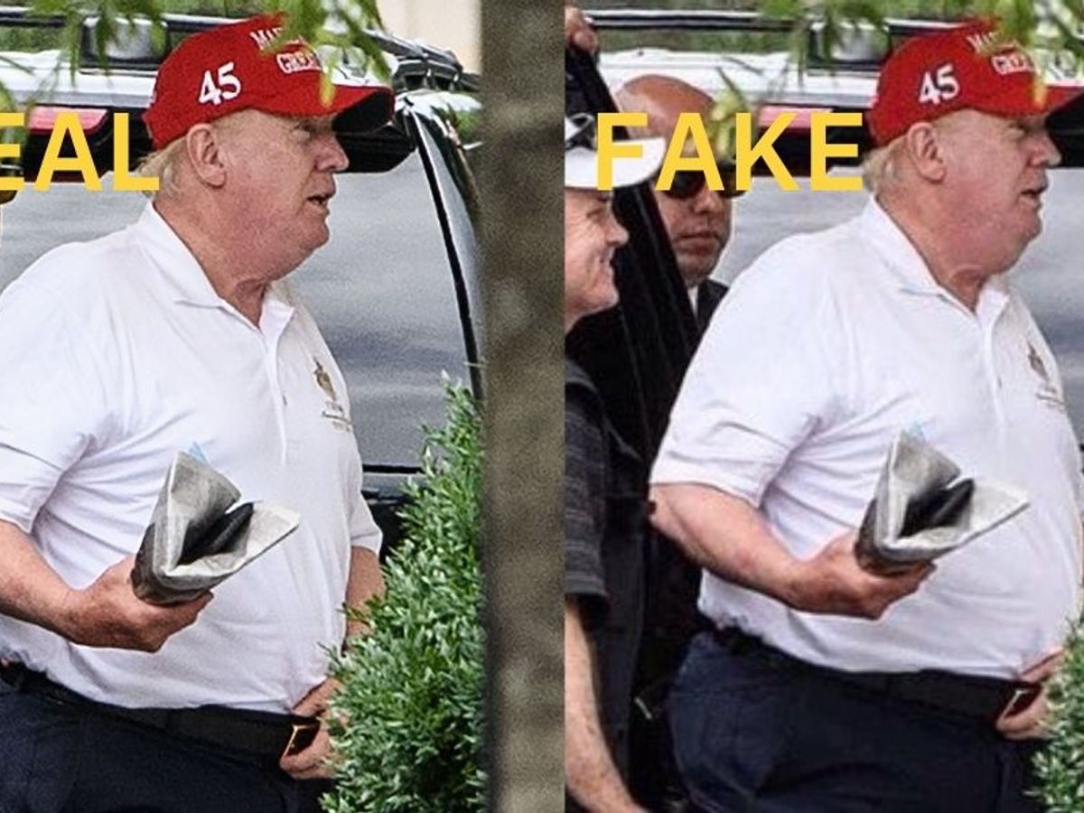 Trump in golf outlet shirt