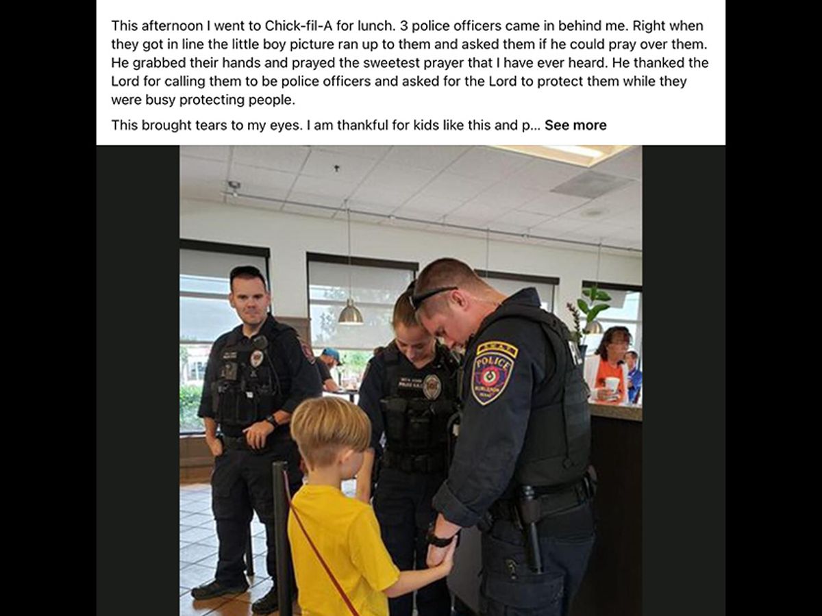 Did a Boy at Chick-fil-A Ask to Pray with Police Officers