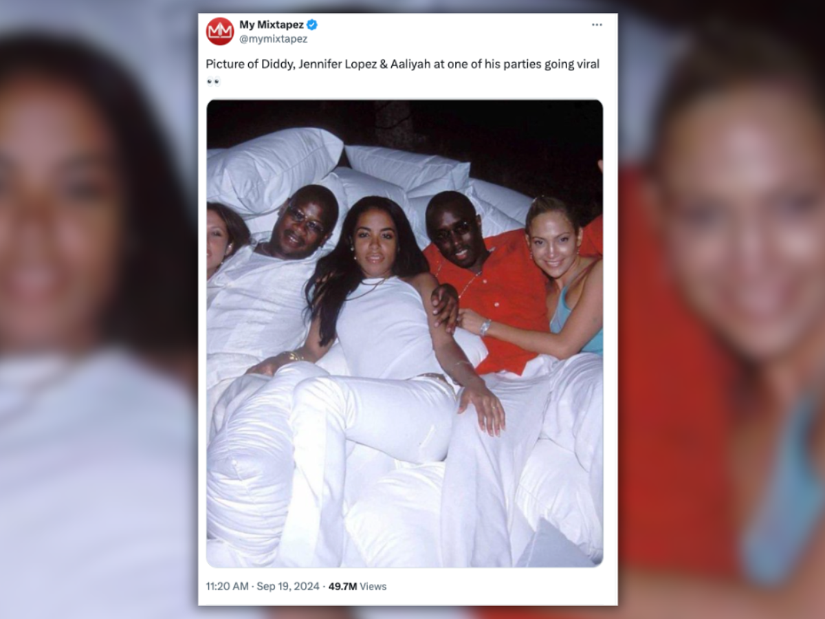 La foto mostra Diddy, Jennifer Lopez e Aaliyah a letto insieme? | Snopes.com