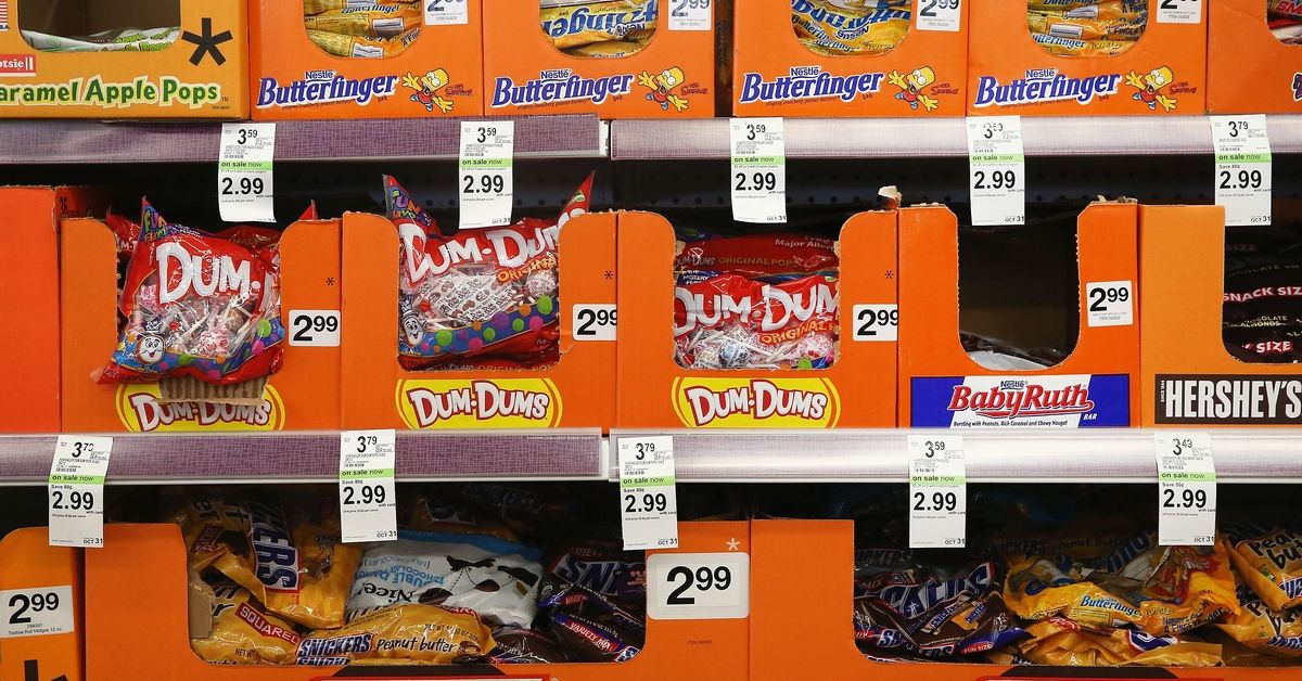 WHEELING, IL - SEPTEMBER 19:  Halloween candy is offered for sale at a Walgreens store on September 19, 2013 in Wheeling, Illinois. Walgreens, the nation's largest drugstore chain, has been expanding the merchandise offerings at many of their stores to include fresh food and grocery items.  (Photo by Scott Olson/Getty Images) (Scott Olson/Getty Images)