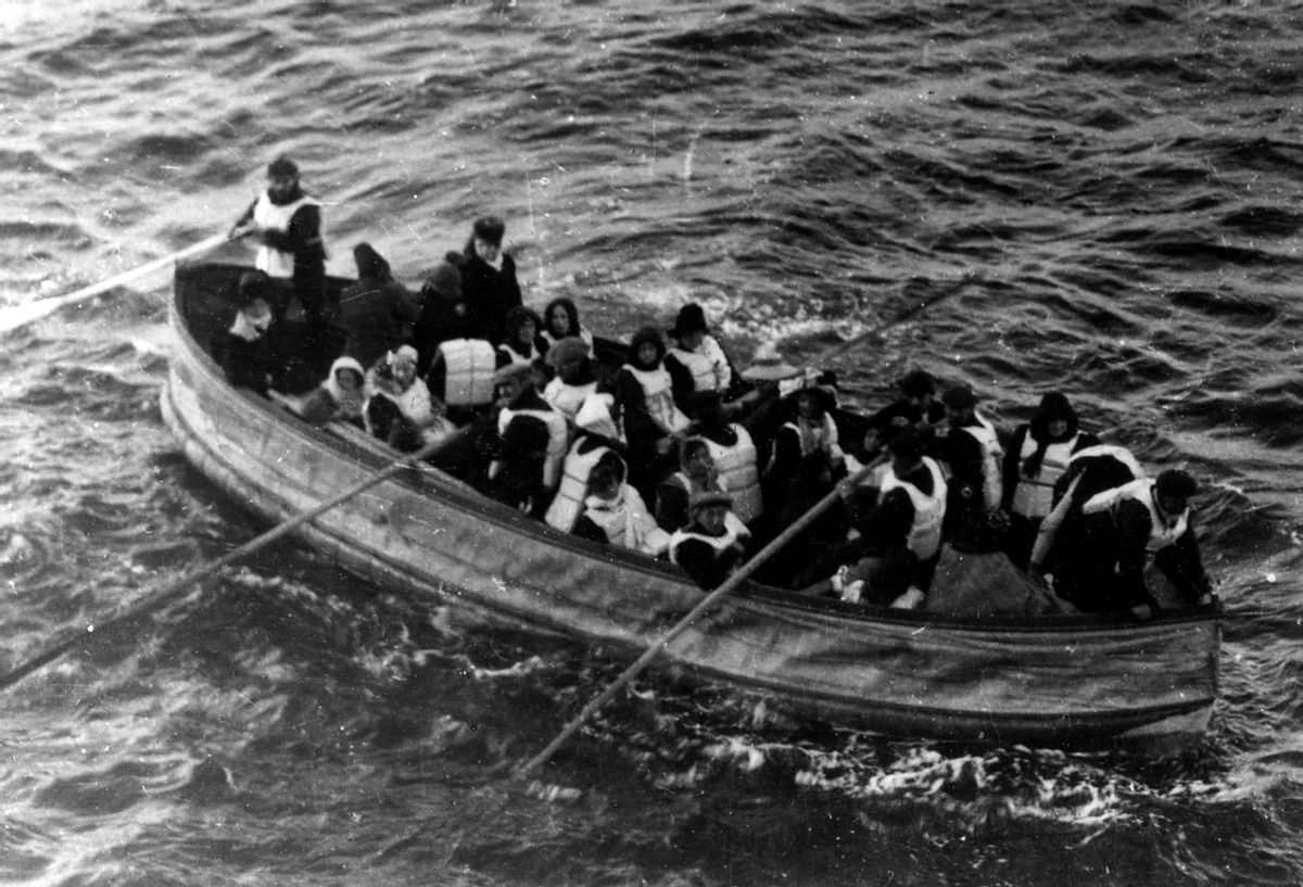 Lifeboat with survivors from the SS Titanic, 1912. (Photo by Universal History Archive/UIG via Getty Images) (Universal History Archive/UIG via Getty Images)