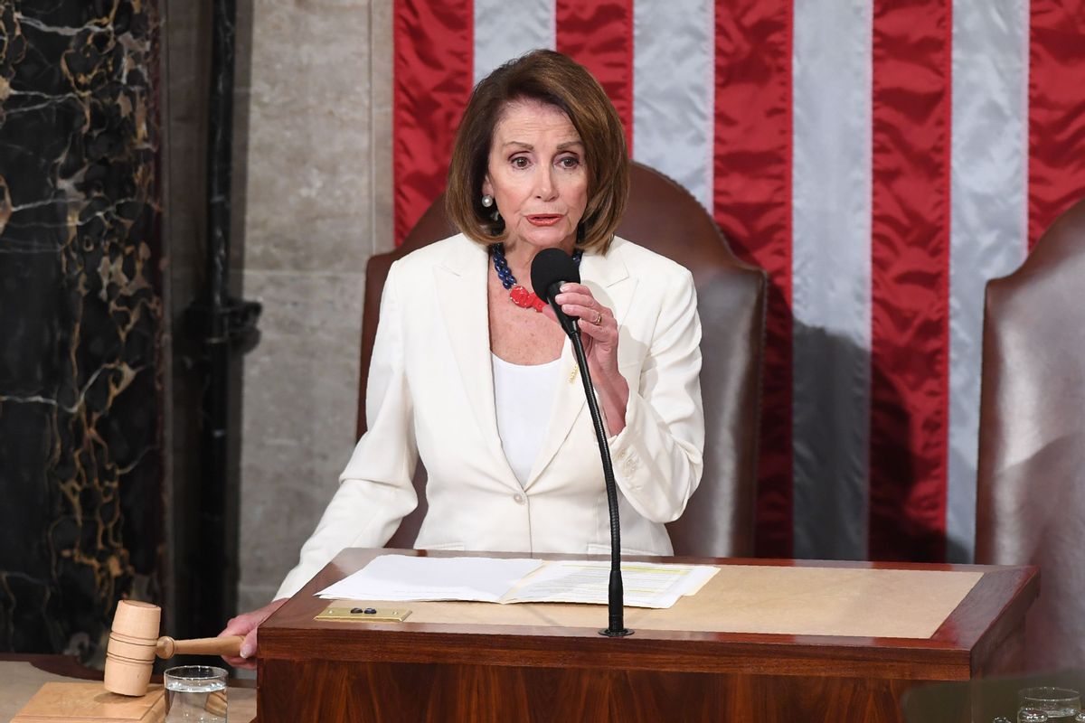 Speaker of the US House of Representatives Nancy Pelosi speaks ahead of the State of the Union address at the US Capitol in Washington, DC, on February 5, 2019. (Photo by SAUL LOEB / AFP)        (Photo credit should read SAUL LOEB/AFP/Getty Images) (SAUL LOEB/AFP/Getty Images)