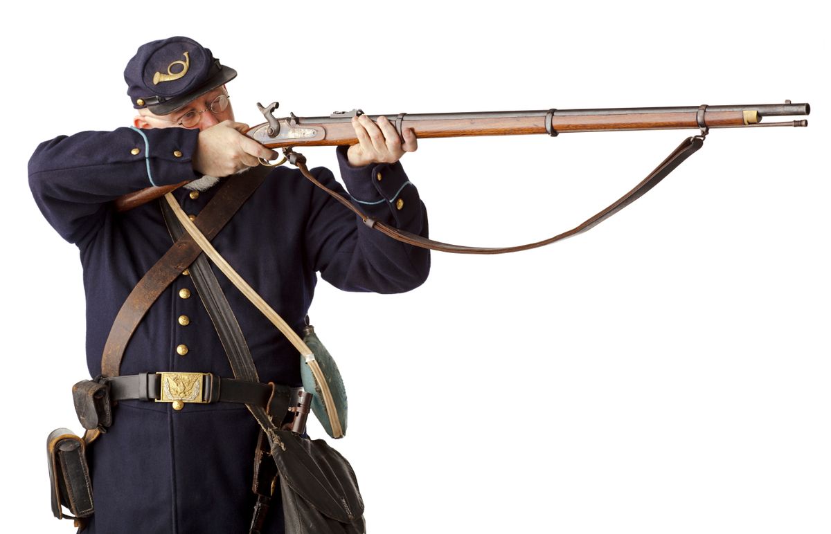 Re-enactor portraying an American Civil War Union Soldier. All details are historically accurate. (Getty Images)