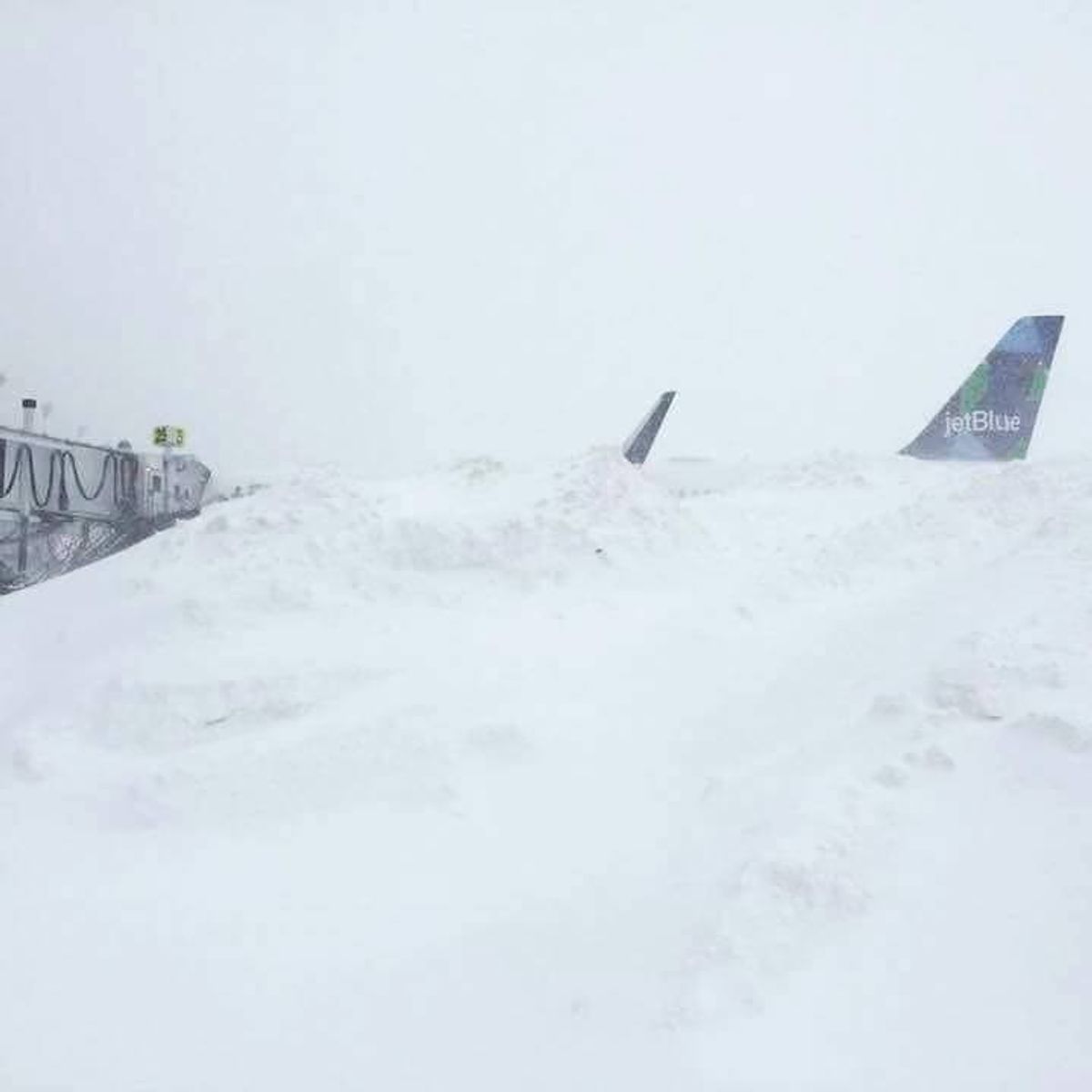 MISCAPTIONED: JetBlue Plane Buried by Snow