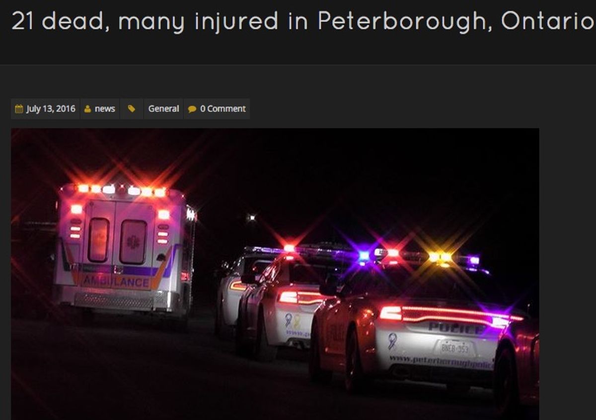 21 Dead, Many Injured in Ontario | Snopes.com