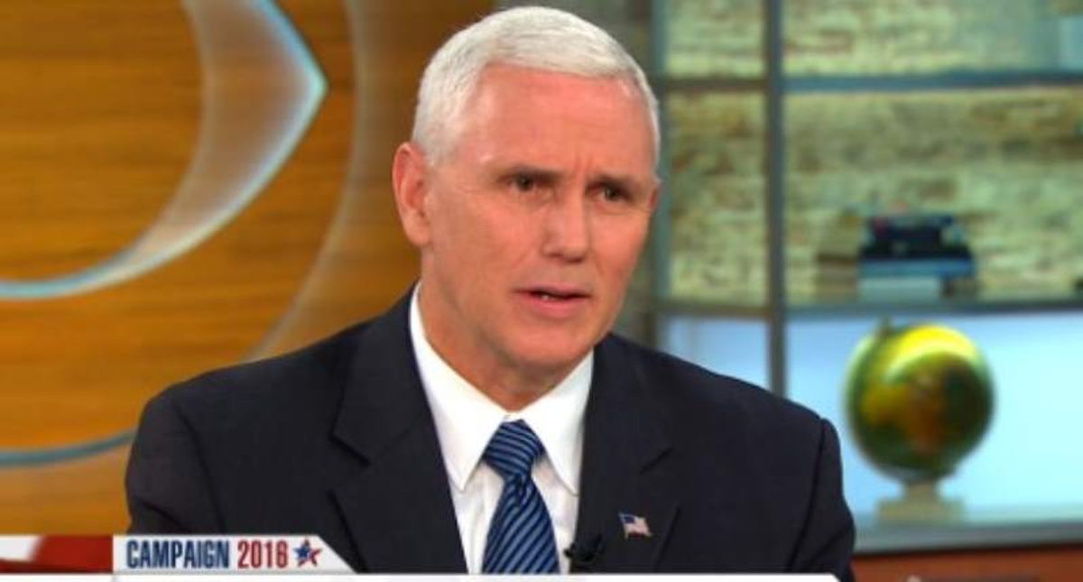 Indiana Gov. Mike Pence (R) appears on 'CBS This Morning' on 14 October 2016. (CBS News)
