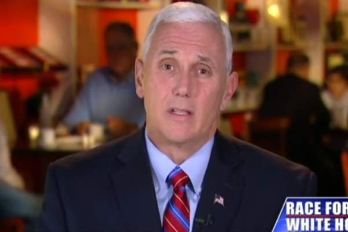 Indiana Gov. Mike Pence (R) appears on 'Hannity' on Oct. 5, 2016.  (Fox News)
