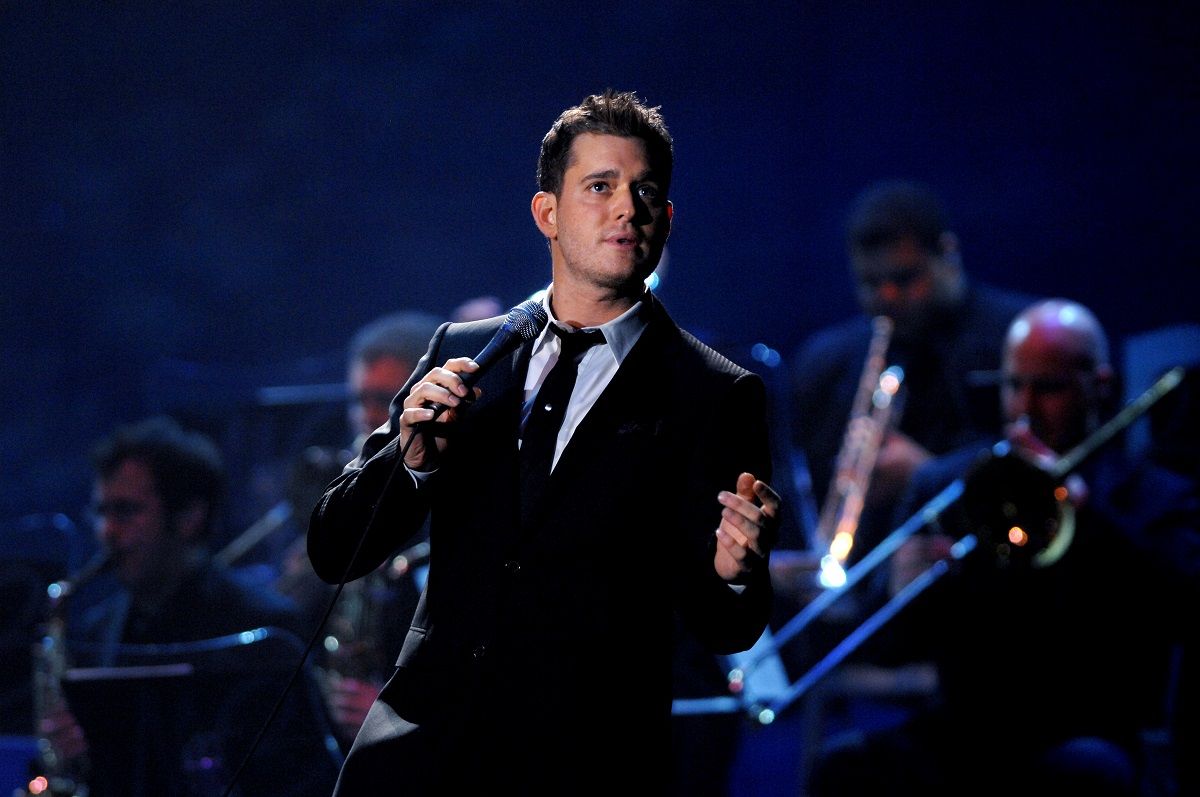 Milan Italy, 26 October 2007, Live concert of Michael Buble at the DatchForum of Assago: The singer Michael Buble during the concert (Shutterstock)