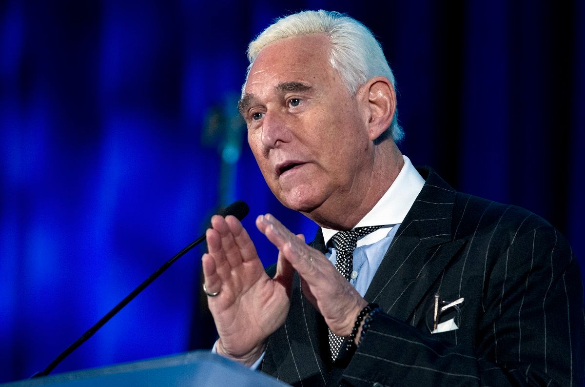 FILE - In this Thursday, Dec. 6, 2018, file photo, Roger Stone speaks at the American Priority Conference in Washington. Stone, an associate of President Donald Trump, has been arrested in Florida. That's according to special counsel Robert Mueller's office, which says he faces charges including witness tampering, obstruction and false statements. Stone has been under scrutiny for months but has maintained his innocence. (AP Photo/Jose Luis Magana, File) (AP)