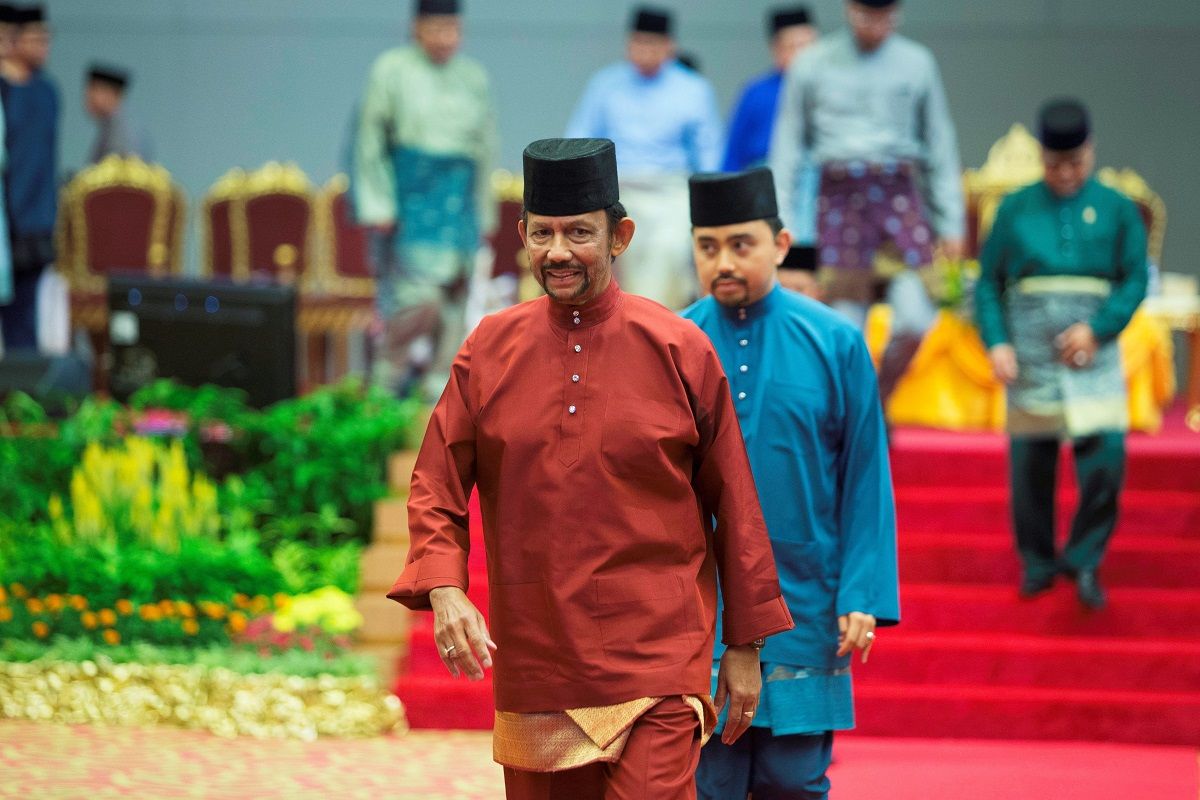 Brunei's Sultan Hassanal Bolkiah leaves after speaking at an event in Bandar Seri Begawan on April 3, 2019. - Brunei's sultan called for Islamic teachings in the country to be strengthened as strict new sharia punishments, including death by stoning for gay sex and adultery, were due to come into force on April 3. (Photo by - / AFP) / Brunei OUT        (Photo credit should read -/AFP/Getty Images) (AFP / Getty Images)