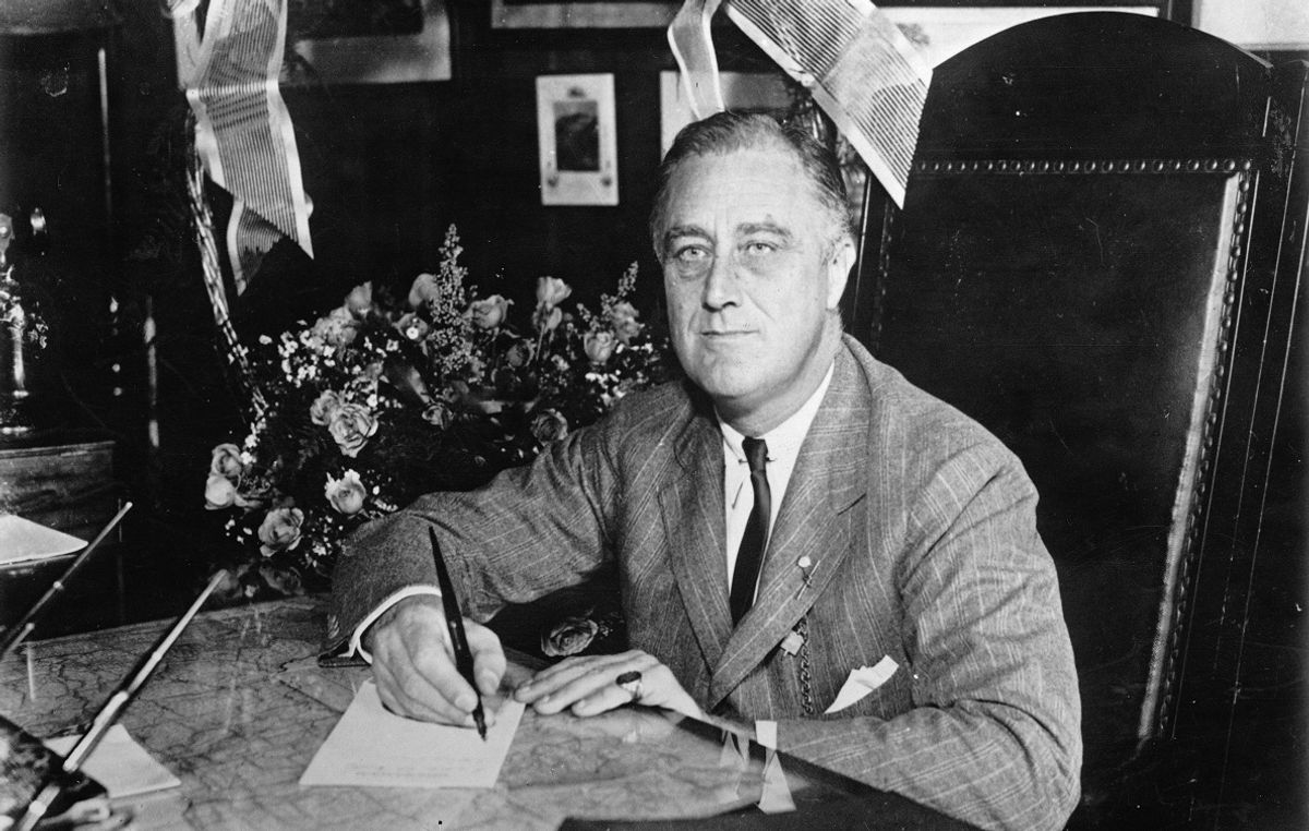 Frankl D. Roosevelt;  president of the United States of America. Photograph. November 9th 1932. (Photo by Imagno/Getty Images) Franklin D. Roosevelt; Präsident der USA. Photographie. 9.11.1932. (Getty Images)