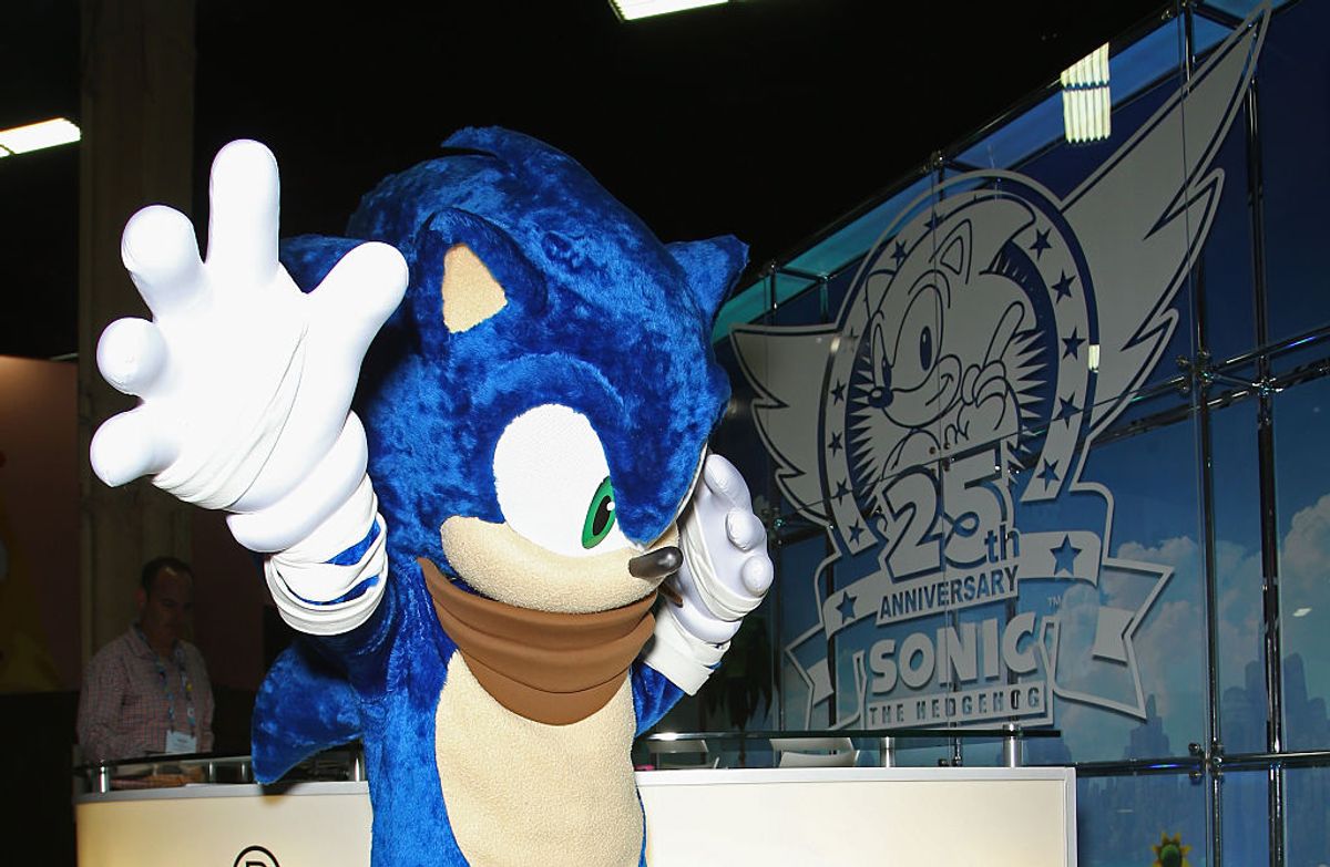 LAS VEGAS, NV - JUNE 22:  Model Sharon Andres, dressed as the character Sonic the Hedgehog from the "Sonic the Hedgehog" video game franchise, poses in the Sega booth at the Licensing Expo 2016 at the Mandalay Bay Convention Center on June 22, 2016 in Las Vegas, Nevada.  (Photo by Gabe Ginsberg/Getty Images) (Getty Images)