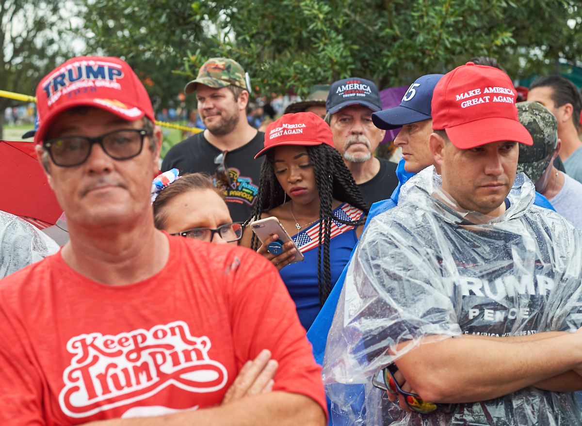 ORLANDO, UNITED STATES OF AMERICA - JUNE 18: Supporters of President Donald Trump wait in line to enter for 45 Fest, a festival organized to celebrate President Trumps official 2020 campaign  announcement in Orlando, Florida, USA on June 18, 2019. (Photo by Zack Wittman for The Washington Post via Getty Images (Jack Wittman / Getty Images)