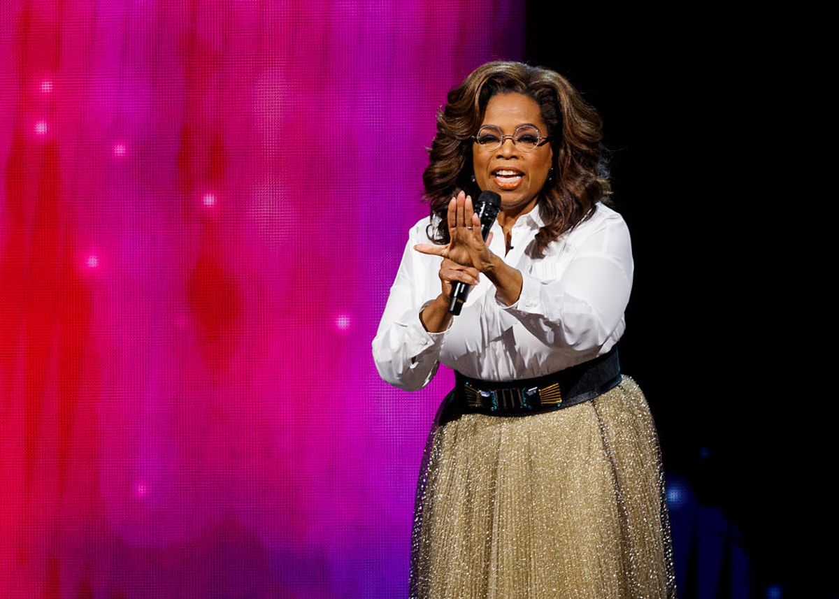 VANCOUVER, BRITISH COLUMBIA - JUNE 24: Oprah Winfrey speaks on stage at Rogers Arena on June 24, 2019 in Vancouver, Canada. (Photo by Andrew Chin/Getty Images) (Getty Images)