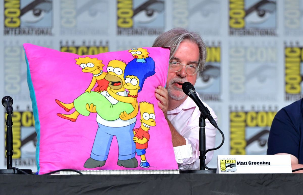 SAN DIEGO, CALIFORNIA - JULY 20: Matt Groening speaks at "The Simpsons" Panel during 2019 Comic-Con International at San Diego Convention Center on July 20, 2019 in San Diego, California. (Photo by Amy Sussman/Getty Images) (Amy Sussman/Getty Images)