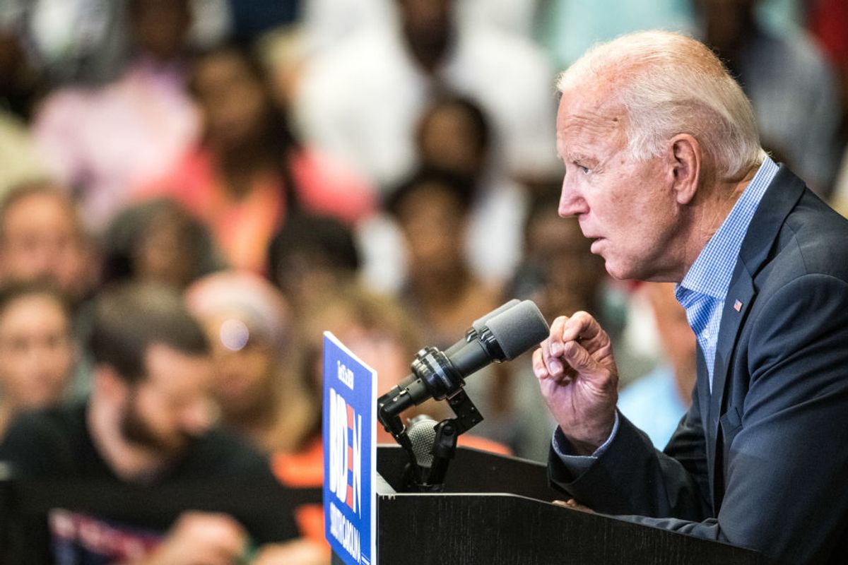 ROCK HILL, SC - AUGUST 29: Democratic presidential candidate and former US Vice President Joe Biden addresses a crowd at a town hall event at Clinton College on August 29, 2019 in Rock Hill, South Carolina. Biden has spent Wednesday and Thursday campaigning in the early primary state. (Photo by Sean Rayford/Getty Images) (Getty Images)
