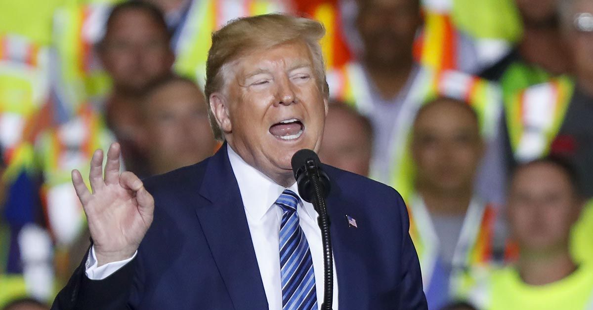 President Donald Trump speaks at the Pennsylvania Shell ethylene cracker plant on Tuesday, Aug. 13, 2019 in Monaca, Pa. (AP Photo/Keith Srakocic) (Associated Press)