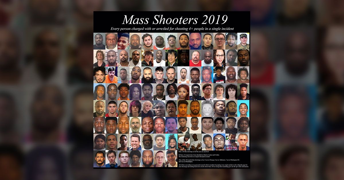 Does a Meme Show the Faces of Suspected Mass Shooters in U.S. in 2019