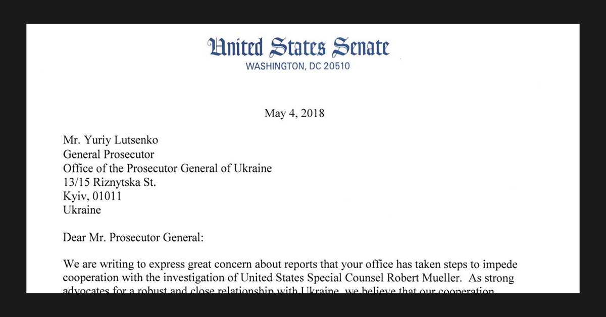 Did Dems Write To Ukrainians In 2018 Asking Them To Investigate Trump 