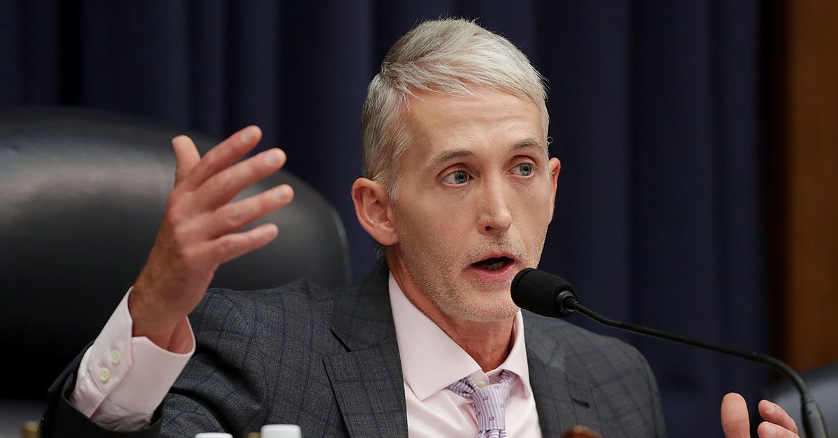 WASHINGTON, DC - JULY 12: House Oversight and Government Reform Committee Chairman Trey Gowdy (R-SC) questions Deputy Assistant FBI Director Peter Strzok during ajoint hearing of his committee and the House Judiciary Committee in the Rayburn House Office Building on Capitol Hill July 12, 2018 in Washington, DC. While involved in the probe into Hillary ClintonÕs use of a private email server in 2016, Strzok exchanged text messages with FBI attorney Lisa Page that were critical of Trump. After learning about the messages, Mueller removed Strzok from his investigation into whether the Trump campaign colluded with Russia to win the 2016 presidential election. (Photo by Chip Somodevilla/Getty Images) (Chip Somodevilla/Getty Images)