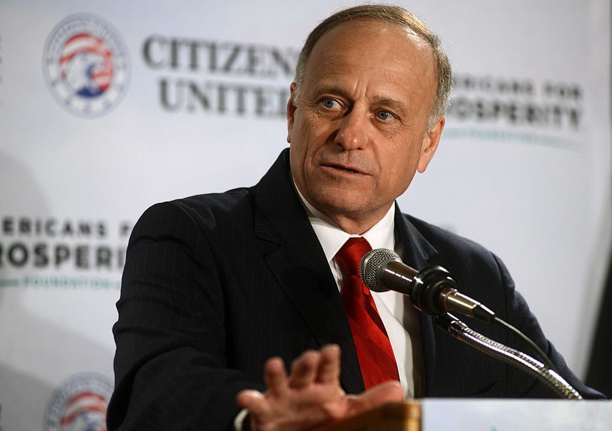 MANCHESTER, NH - APRIL 12: U.S Representative Steve King (R-IO) Steve King speaks at the Freedom Summit at The Executive Court Banquet Facility April 12, 2014 in Manchester, New Hampshire. The Freedom Summit held its inaugural event where national conservative leaders bring together grassroots activists on the eve of tax day. Photo by Darren McCollester/Getty Images) (Getty Images)