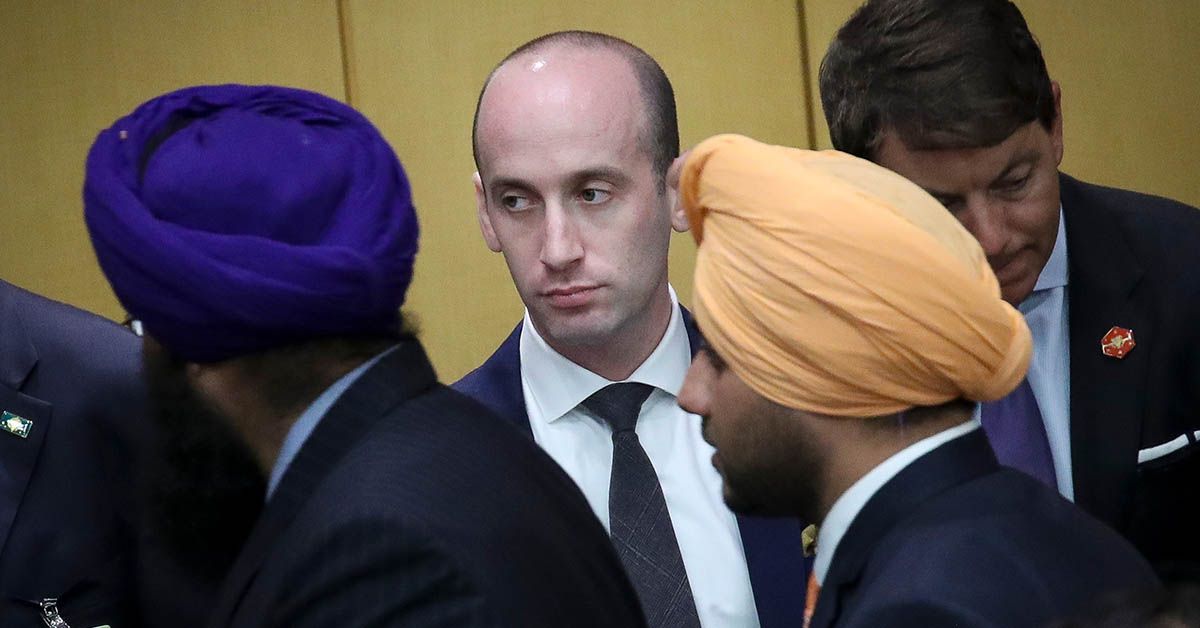 NEW YORK, NY - SEPTEMBER 23: White House senior policy advisor Stephen Miller attends a meeting on religious freedom at U.N. headquarters on September 23, 2019 in New York City. While hundreds of world leaders gather for the climate summit during the U.N. General Assembly, President Trump chose to skip the event in favor of his own meeting on religious freedom and persecution. (Photo by Drew Angerer/Getty Images) (Drew Angerer/Getty Images (ed)