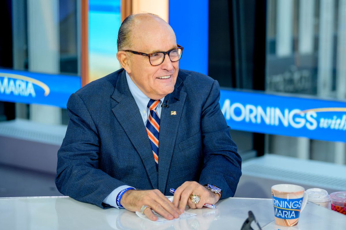NEW YORK, NEW YORK - SEPTEMBER 23: Former New York City Mayor and attorney to President Donald Trump Rudy Giuliani visits "Mornings With Maria" with anchor Maria Bartiromo at Fox Business Network Studios on September 23, 2019 in New York City. (Photo by Roy Rochlin/Getty Images) (Getty Images)