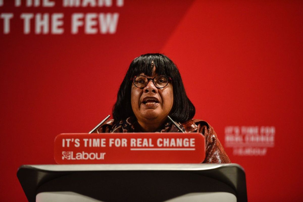 LONDON, ENGLAND - NOVEMBER 26: Shadow Home Secretary Diane Abbott speaks at the launch of the Labour Race and Faith Manifesto at the Bernie Grant Arts Centre on November 26, 2019 in London, England. Mr Corbyn is campaigning ahead of the United Kingdom's December 12 general election. (Photo by Peter Summers/Getty Images) (Getty Images)