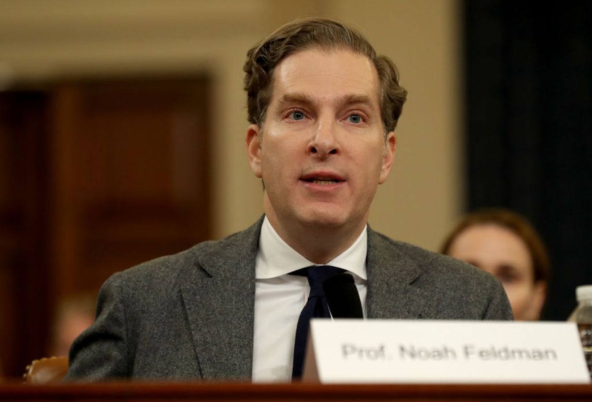 WASHINGTON, DC – DECEMBER 4:  Constitutional scholar Noah Feldman of Harvard University testifies before the House Judiciary Committee in the Longworth House Office Building on Capitol Hill December 4, 2019 in Washington, DC. This is the first hearing held by the Judiciary Committee in the impeachment inquiry against U.S. President Donald Trump, whom House Democrats say held back military aid for Ukraine while demanding it investigate his political rivals. The Judiciary Committee will decide whether to draft official articles of impeachment against President Trump to be voted on by the full House of Representatives. (Photo by Chip Somodevilla/Getty Images) (Getty Images)