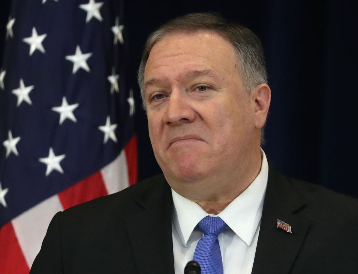 WASHINGTON, DC - DECEMBER 19: Secretary of State Mike Pompeo speaks about human rights in Iran, at the State Department on December 19, 2019 in Washington, DC. (Photo by Mark Wilson/Getty Images) (Getty Images)