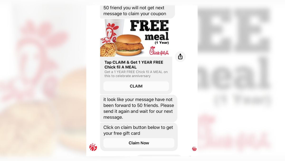 No, ChickfilA Isn't Giving Away Free Meals on Facebook Messenger