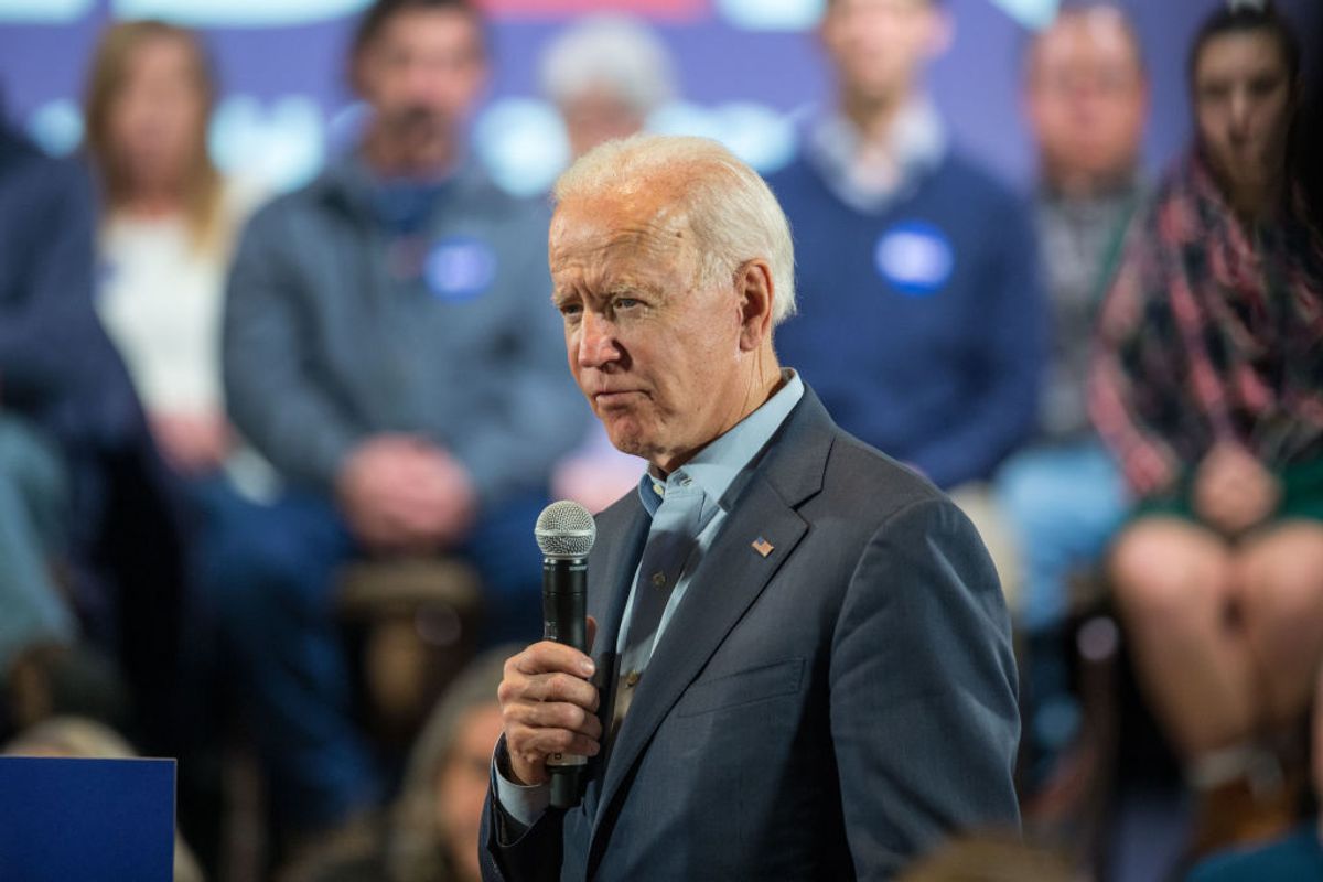 DERRY , NH - DECEMBER 30:  Democratic presidential candidate, former Vice President Joe Biden speaks during a campaign Town Hall on December 30, 2019 in Derry, New Hampshire.  The 2020 Iowa Democratic caucuses will take place on February 3, 2020, making it the first nominating contest for the Democratic Party in choosing their presidential candidate to face Donald Trump in the 2020 election. (Photo by Scott Eisen/Getty Images) (Getty Images)