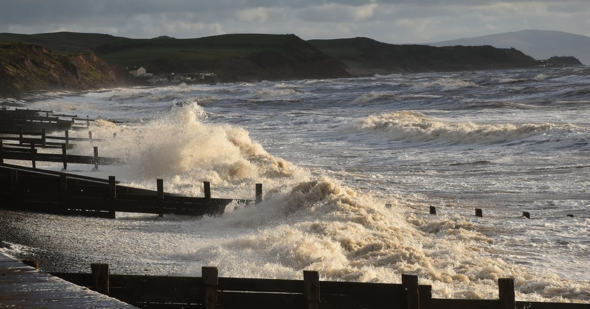 The waves pounding into the shore at St Bees on the Cumbrian coast, high winds and high tides together create some dramatic pictures. (Getty Images/Stock photo)