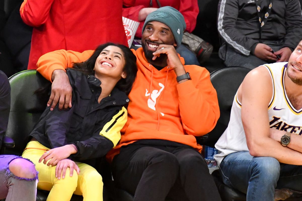 LOS ANGELES, CALIFORNIA - DECEMBER 29: Kobe Bryant and daughter Gianna Bryant attend a basketball game between the Los Angeles Lakers and the Dallas Mavericks at Staples Center on December 29, 2019 in Los Angeles, California. (Photo by Allen Berezovsky/Getty Images) (Getty Images)