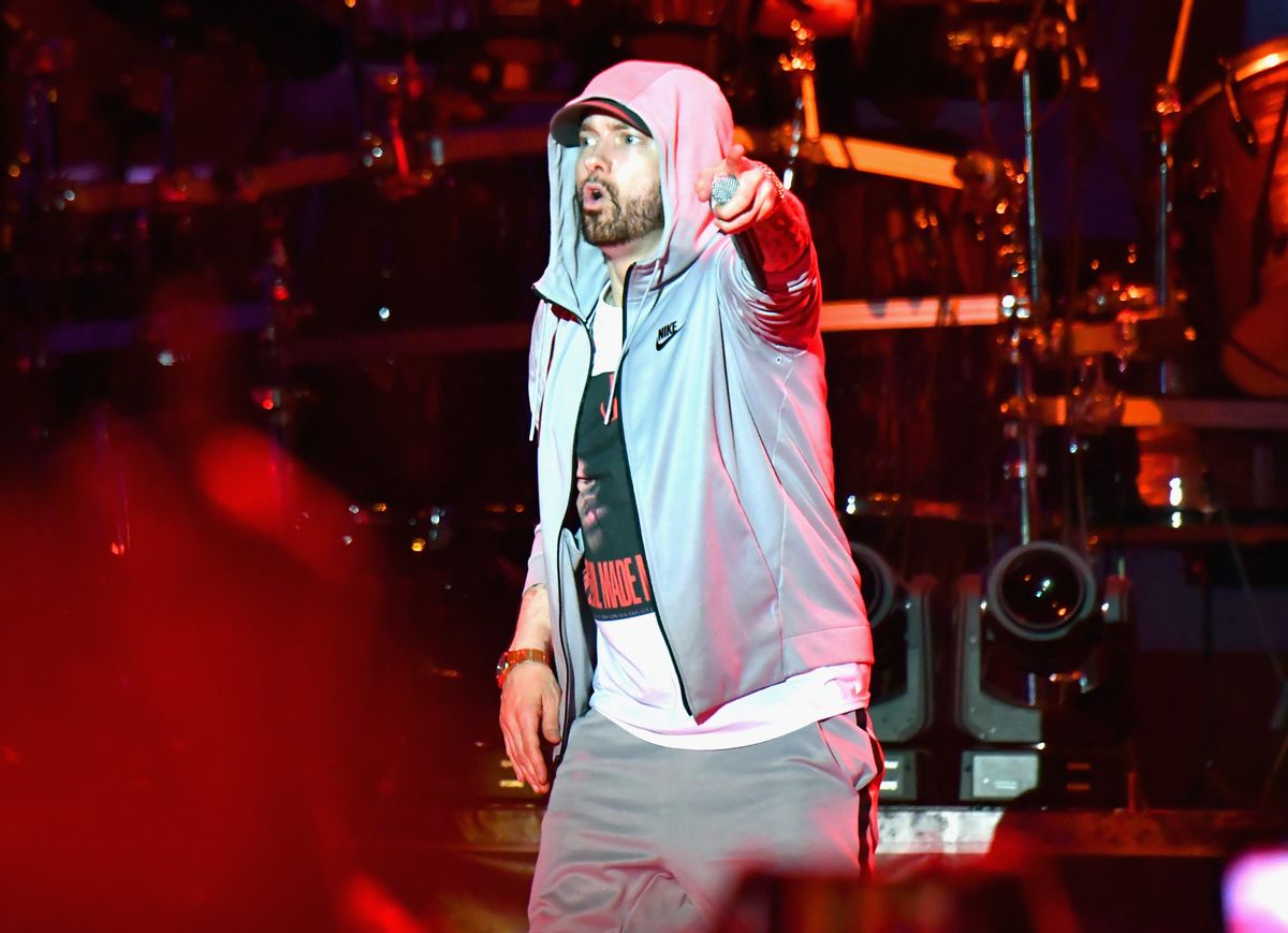 MANCHESTER, TN - JUNE 09:  Eminem performs on What Stage during day 3 of the 2018 Bonnaroo Arts And Music Festival on June 9, 2018 in Manchester, Tennessee.  (Photo by Jeff Kravitz/FilmMagic for Bonnaroo Arts And Music Festival ) (Jeff Kravitz/FilmMagic for Bonnaroo Arts And Music Festival, file )