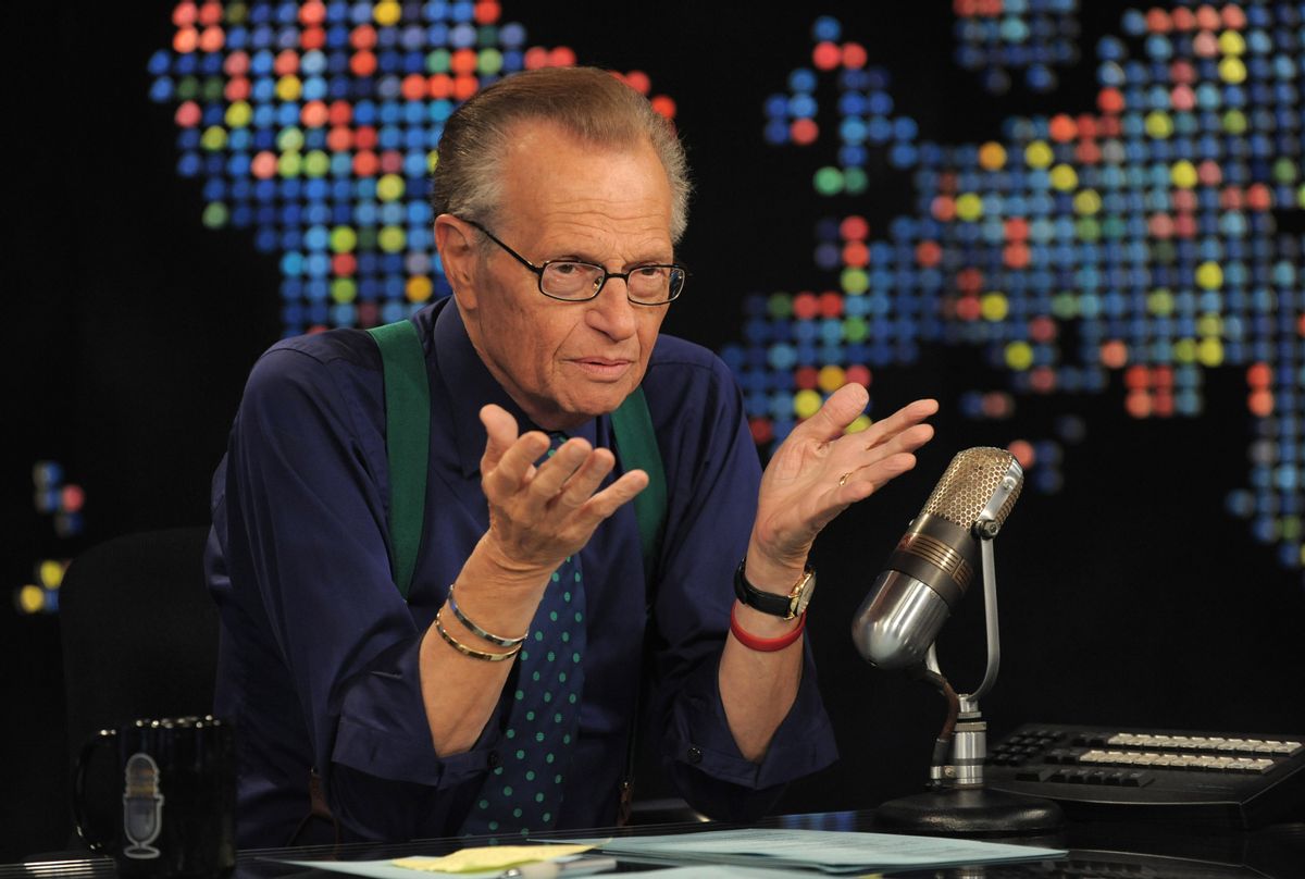 Larry King speaks during Larry King Live: Disaster in the Gulf Telethon held at CNN LA on June 21, 2010 in Los Angeles, California. 20096_003_0097.JPG (Getty Images)