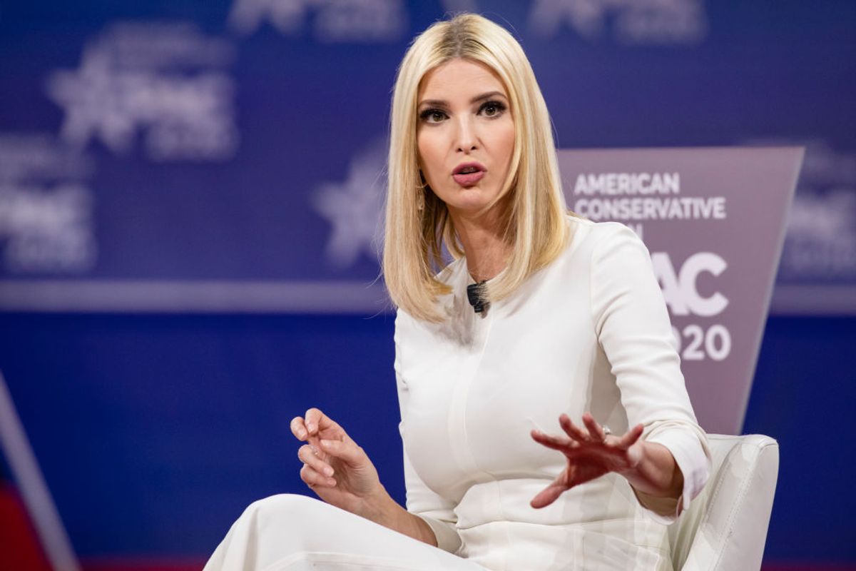 NATIONAL HARBOR, MD - FEBRUARY 28: Ivanka Trump, daughter of and Senior Advisor to U.S. President Donald Trump, speaks at the Conservative Political Action Conference 2020 (CPAC) hosted by the American Conservative Union on February 28, 2020 in National Harbor, MD. (Photo by Samuel Corum/Getty Images) (Getty Images/Stock photo)