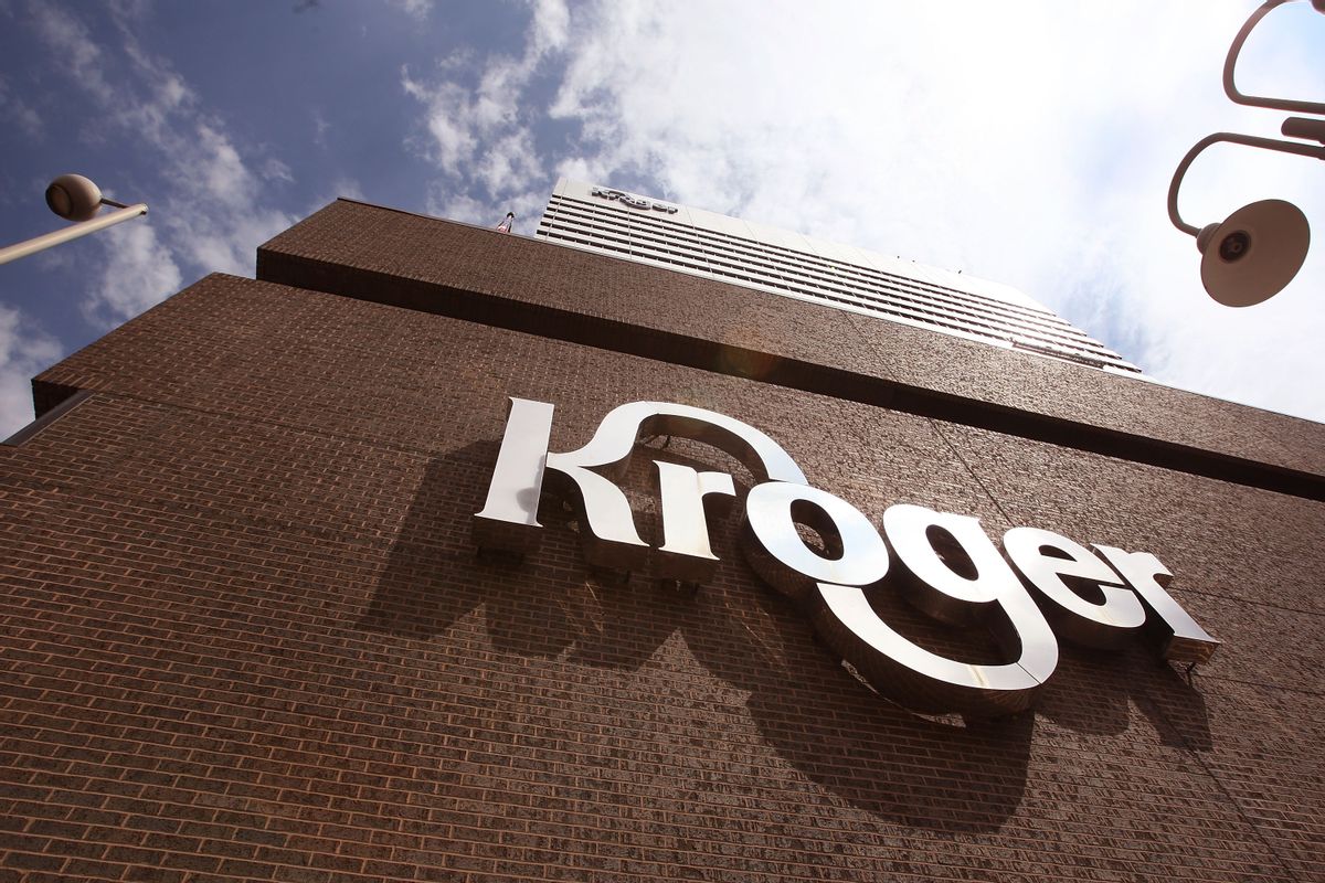 CINCINNATI - JULY 15:  The Kroger Co. corporate headquarters is seen July 15, 2008 in downtown Cincinnati, Ohio. Kroger is one of the nation's largest grocery retailers, with fiscal 2007 sales of over $70 billion.  (Photo by Scott Olson/Getty Images) (Scott Olson/Getty Images)