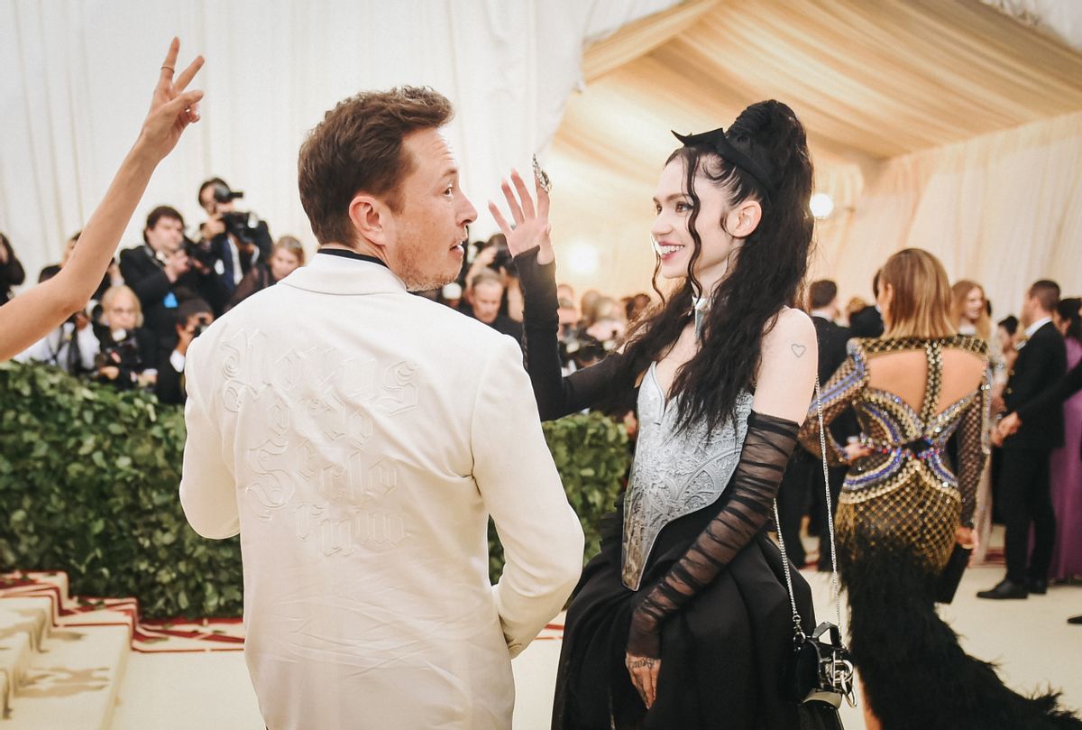 NEW YORK, NY - MAY 07:  Elon Musk and Grimes attend the Heavenly Bodies: Fashion &amp; The Catholic Imagination Costume Institute Gala at The Metropolitan Museum of Art on May 7, 2018 in New York City.  (Photo by Jason Kempin/Getty Images) (Jason Kempin/Getty Images)